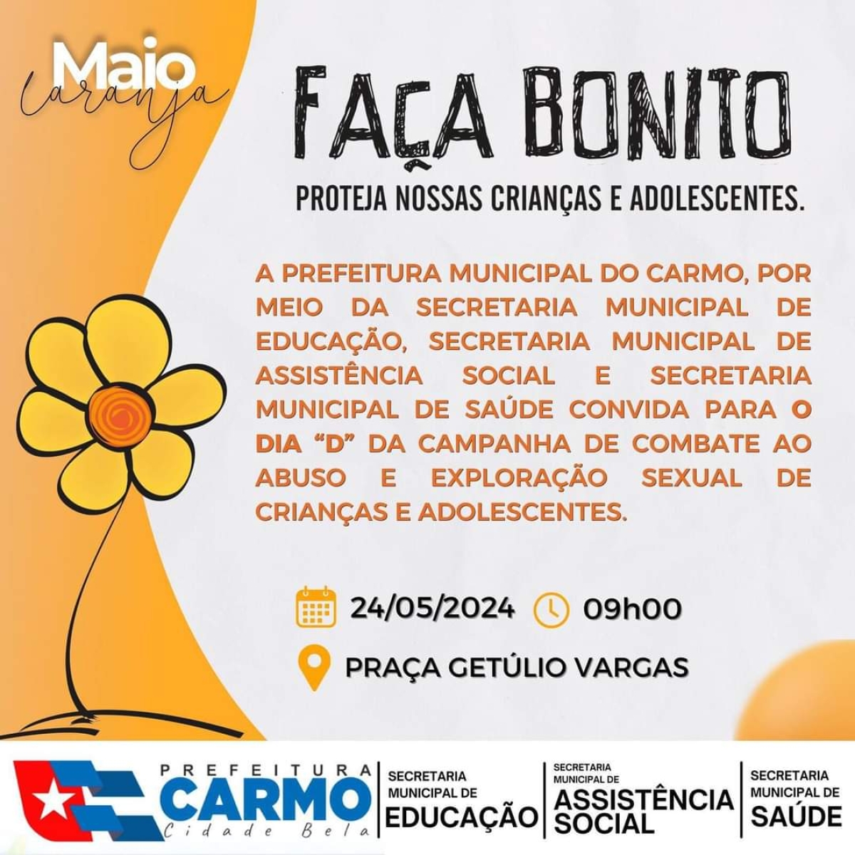 Maio Laranja. Faça Bonito